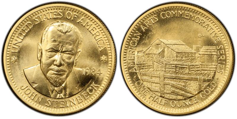 1984 American Arts Commemorative Medallion - John Steinbeck