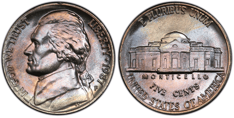 1987 (P) Jefferson Nickel