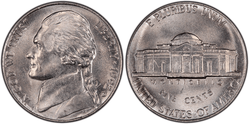 1992 (D) Jefferson Nickel