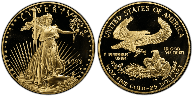 1993 (P) Proof American Eagle Twenty Five Dollar Gold