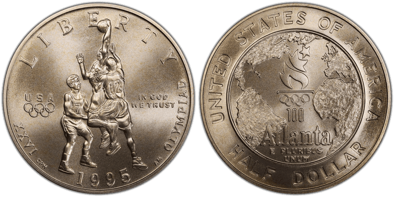 1995 Atlanta Centennial Olympic Games - Basketball Commemorative Half Dollar
