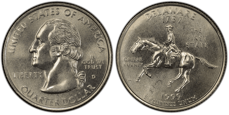 1999 (D) Delaware State Quarter
