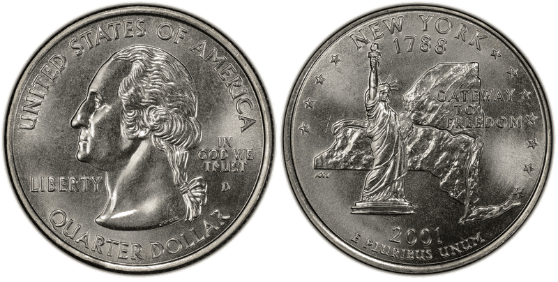 2001 (D) New York State Quarter