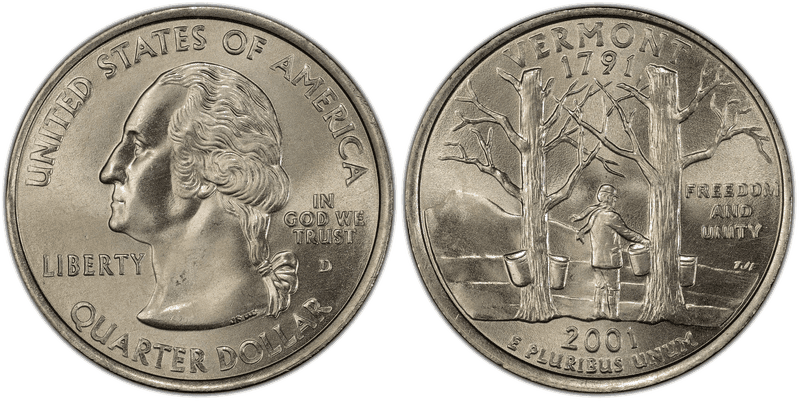 2001 (D) Vermont State Quarter