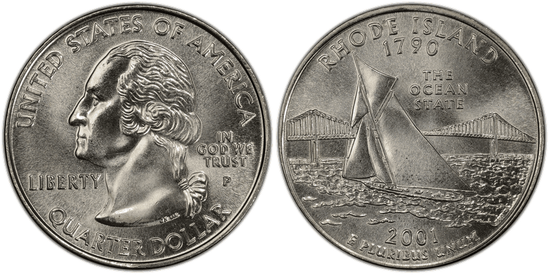 2001 (P) Rhode Island State Quarter
