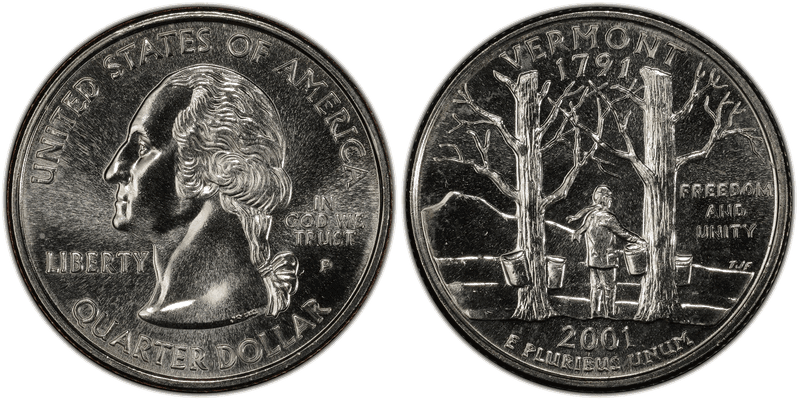 2001 (P) Vermont State Quarter