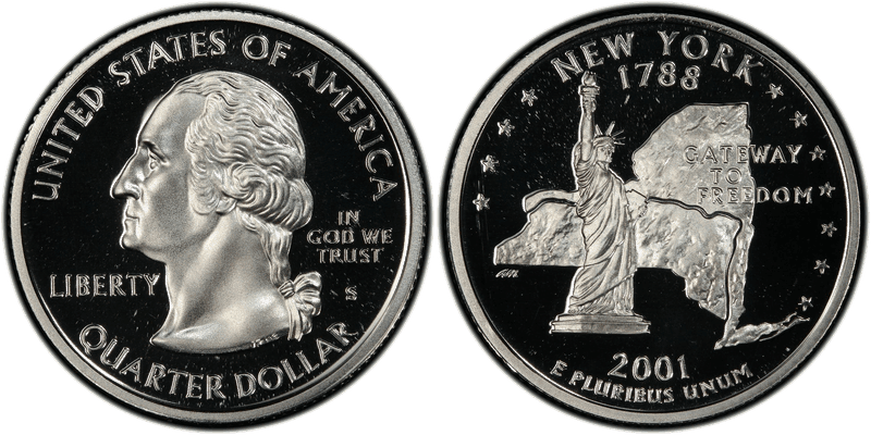 2001 (S) Proof New York Silver State Quarter