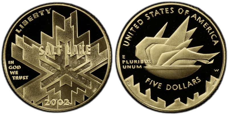 2002 (W) Proof Salt Lake City Olympic Games Commemorative Five Dollar Gold