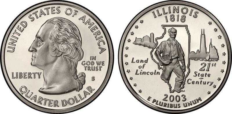 2003 (S) Proof Illinois Silver State Quarter