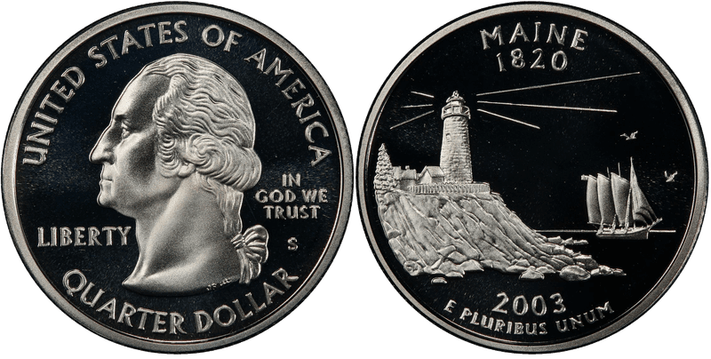 2003 (S) Proof Maine Silver State Quarter