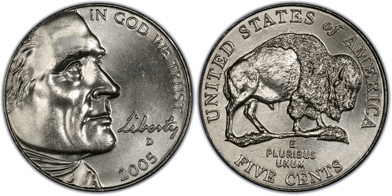 2005 (D) Jefferson Nickel - Speared Bison