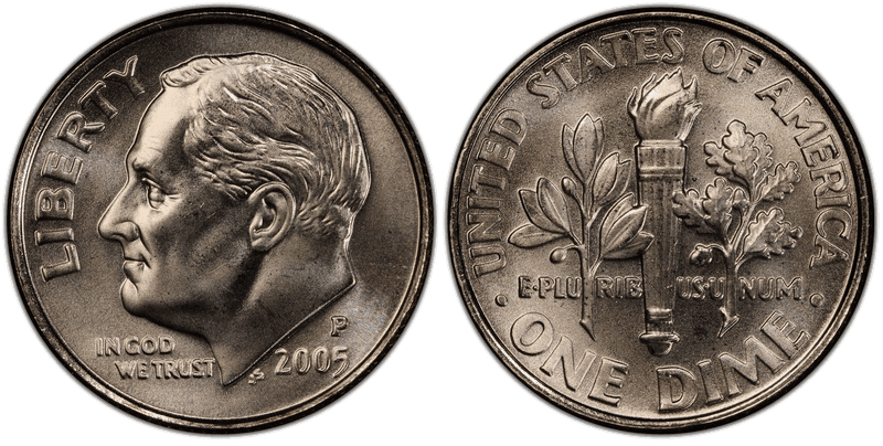 2005 (P) Satin Finish Roosevelt Dime