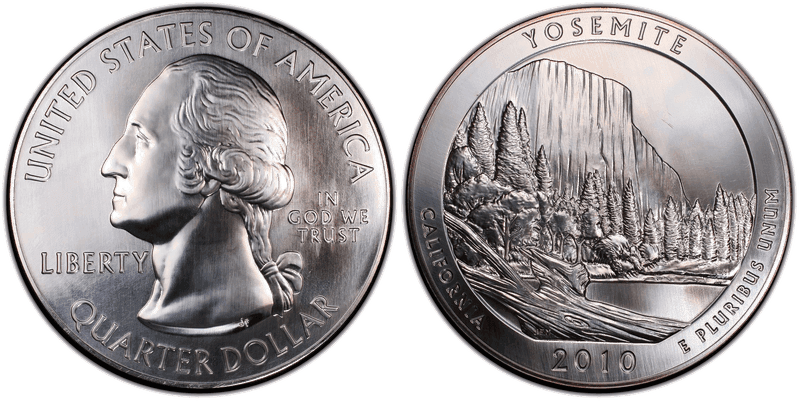 2010 (P) Yosemite National Park 5 oz Silver Quarter
