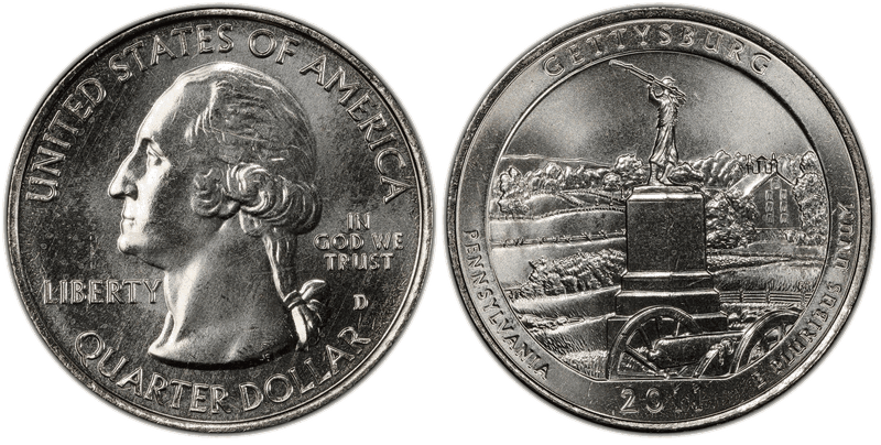 2011 (D) Gettysburg National Park Quarter