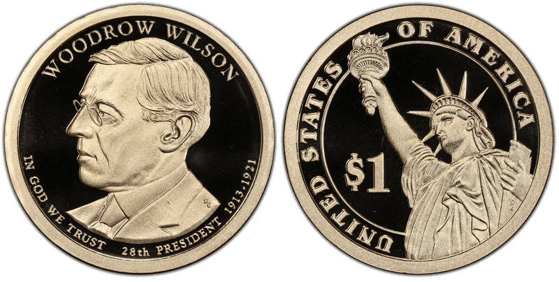 2013 (S) Proof Presidential Dollar - Woodrow Wilson