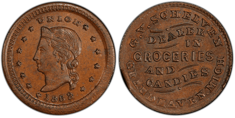 (No Date) Civil War Store Card F-370C-2A, MI