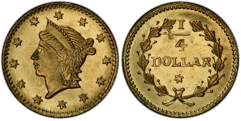 1853 Gold Quarter - BG-222