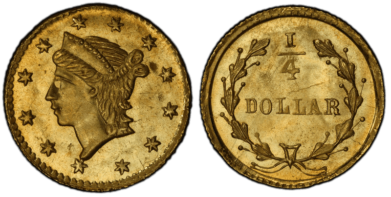 1854 Gold Quarter - BG-224