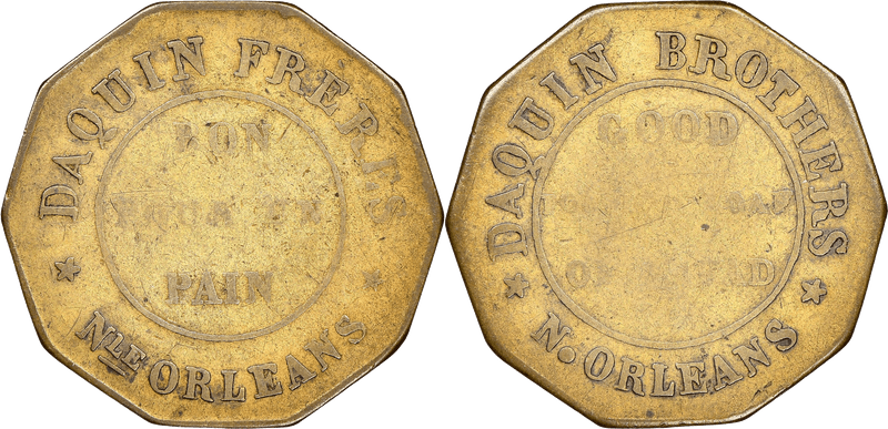 (1835-42) Token HT-115, N. Orleans, Daquin Brothers LA