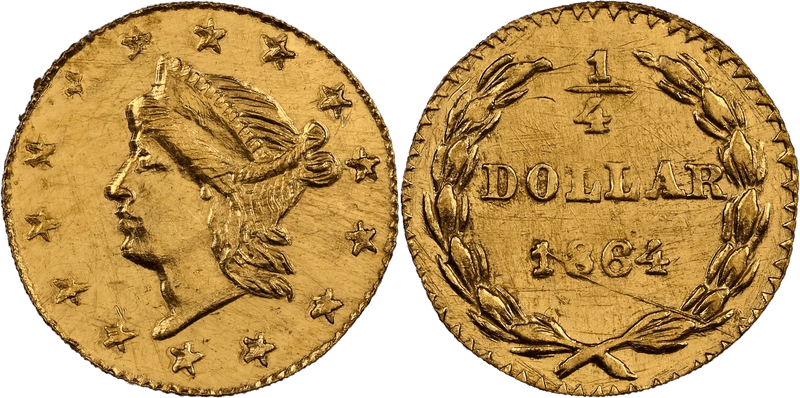1864 Gold Dollar - BG-1326