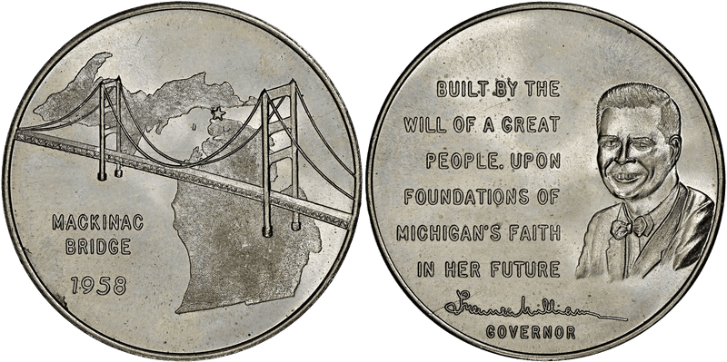 1958 So-Called Dollar HK-709a, Mackinac Bridge