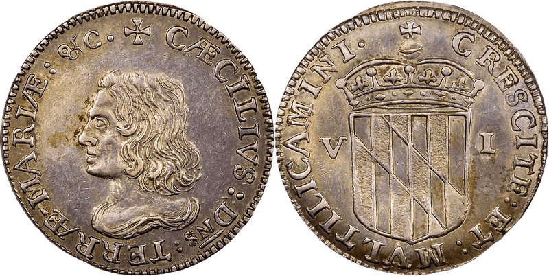 (1659) Lord Baltimore Maryland Sixpence