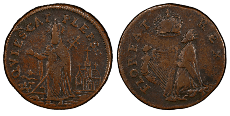 (1670s) Saint Patrick New Jersey Farthing - Halo