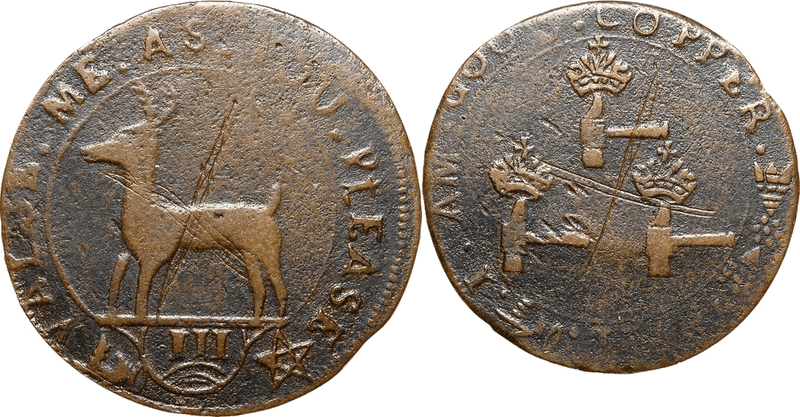 1737 Higley Copper Threepence - Three Hammers, VALVE ME AS YOU PLEASE