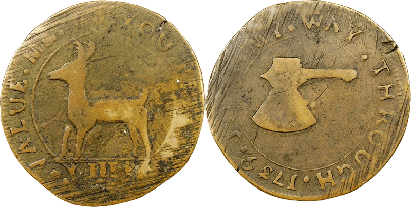 1739 Higley Copper Threepence - Broad Axe, VALUE ME AS YOU PLEASE