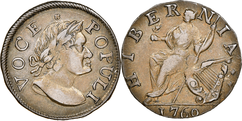 1760 Voce Populi Halfpenny - No P