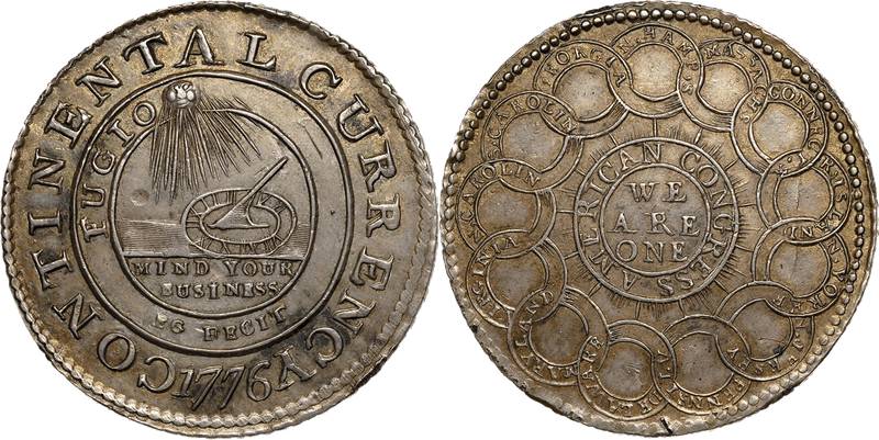 1776 Continental Currency EG FECIT - Silver Dollar
