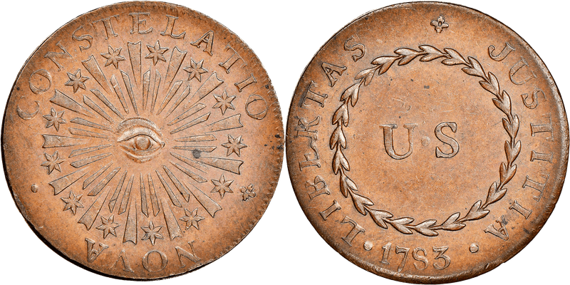 1783 Nova Constellatio Blunt Rays - Small US Half Penny