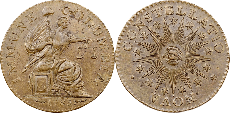 1785 Immune Columbia - 14 Stars Pointed Rays