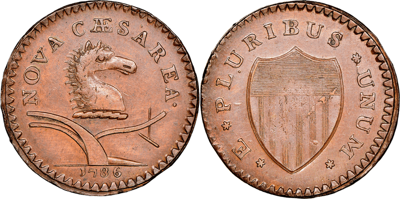1786 NJ Narrow Shield - Beam Curved Half Penny