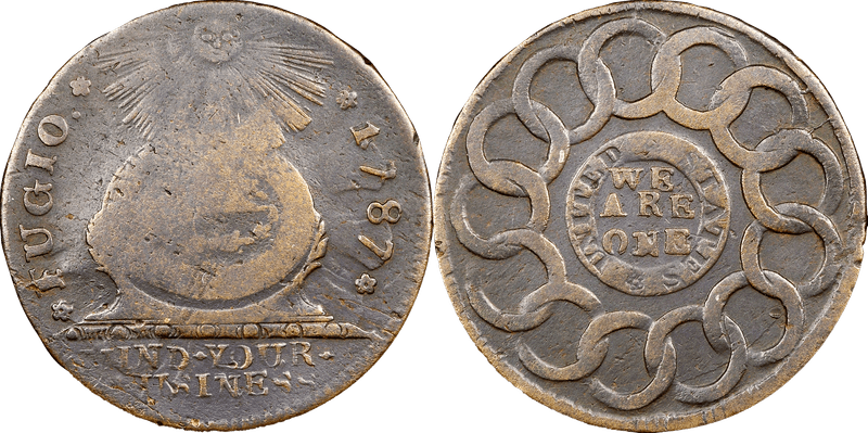 1787 Fugio Cent - United States, 1 Over Horiz. 1