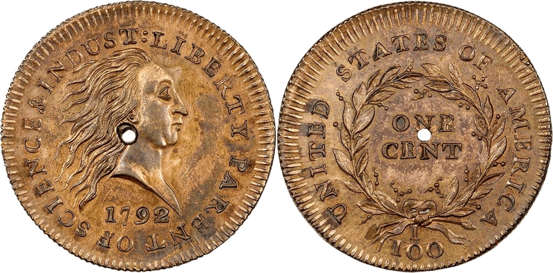1792 Cent Pattern - J-1a, No Plug