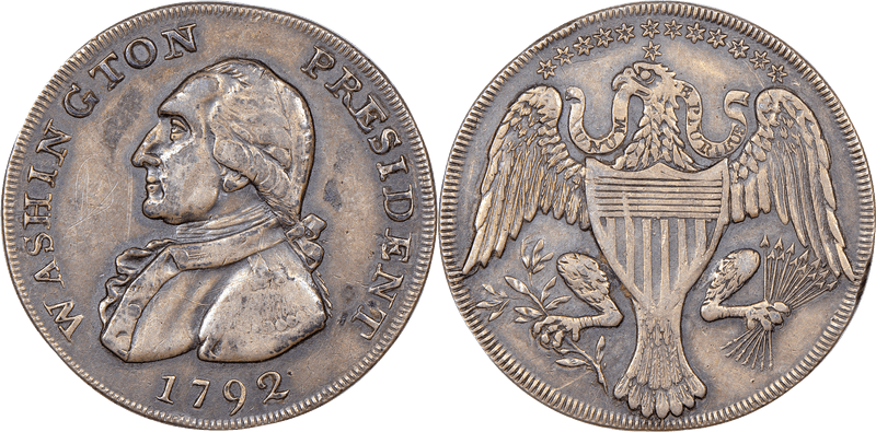 1792 Washington President Large Eagle - Ornamented Edge Half Dollar