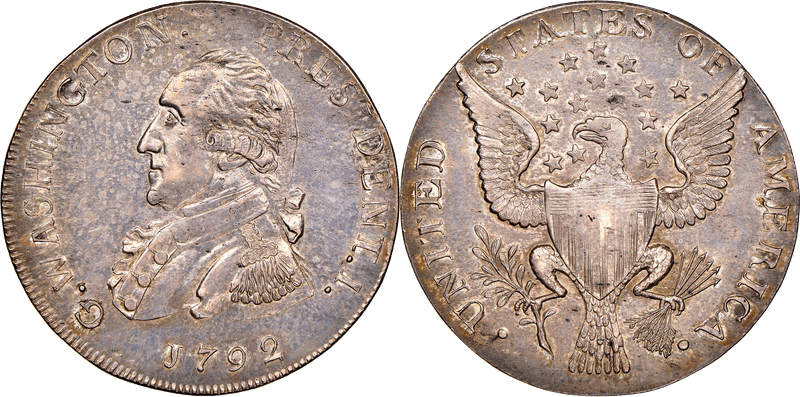 1792 Washington President Plain Edge Half Dollar