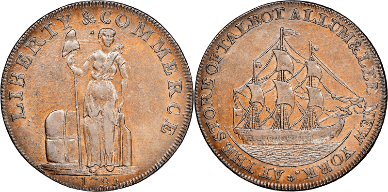 1795 Talbot Allum & Lee - Twin Leaf Edge Cent