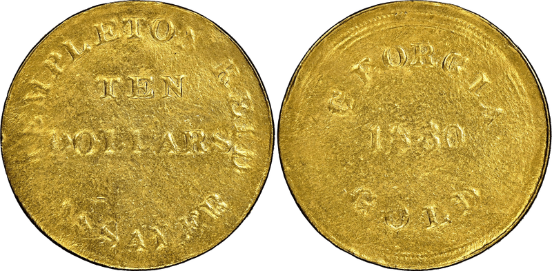 1830 Templeton Reid Ten Dollar Gold Piece