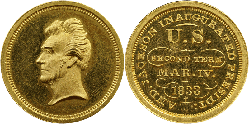 1833 Gold Medal J-PR-33, Andrew Jackson