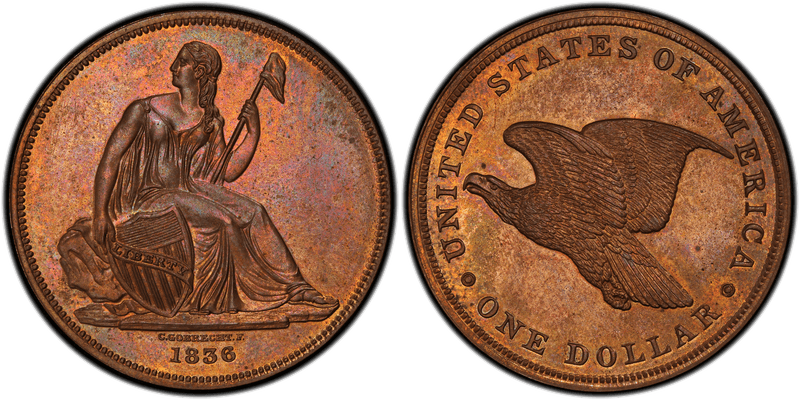 1836 Proof Dollar Pattern - J-64, Restrike