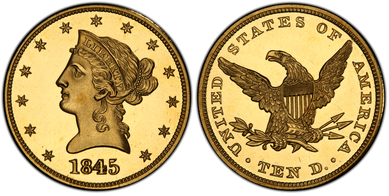 1845 Proof Liberty Head Eagle