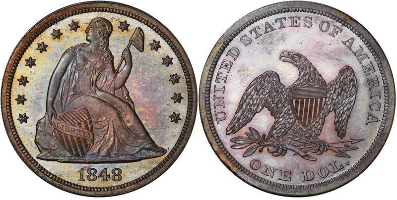1848 Proof Seated Liberty Dollar