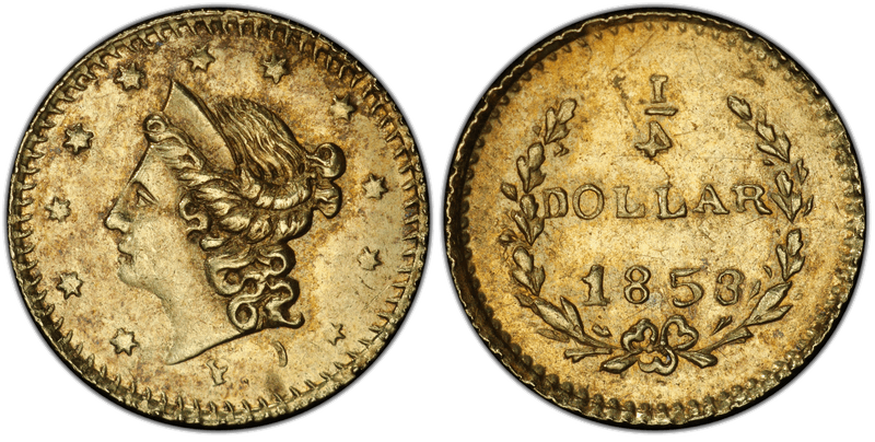 1853 Gold Quarter - BG-210