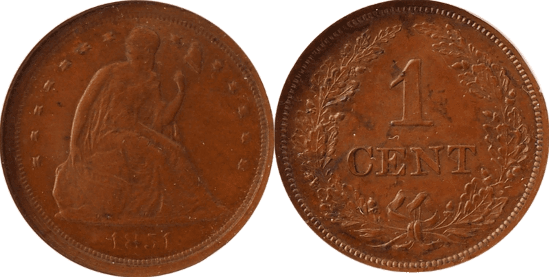 1854 Proof Cent Pattern - J-159
