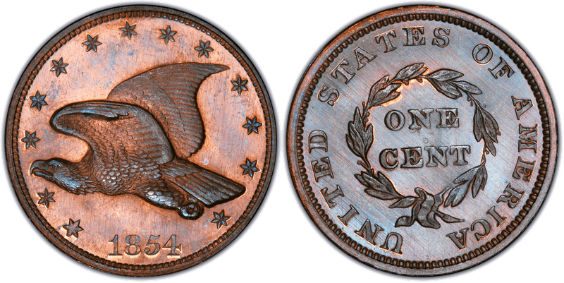 1854 Proof Cent Pattern - J-163, Original