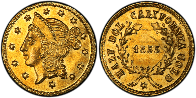 1855 Gold Half Dollar - BG-432