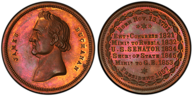 (1856) Token DeWitt JB-1856-8 Copper James Buchanan Campaign