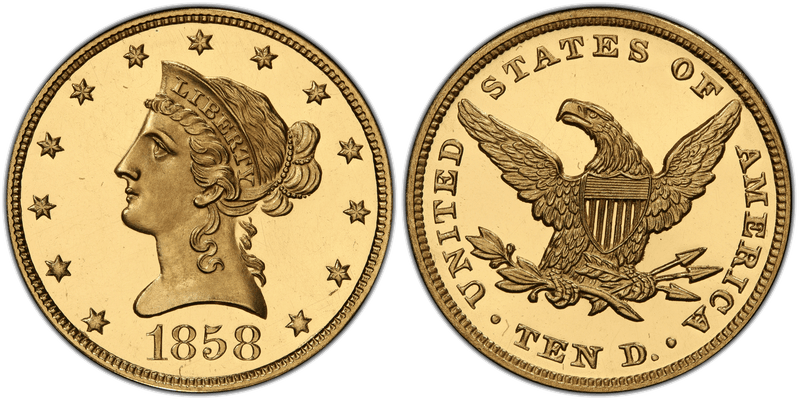 1858 Proof Liberty Head Eagle